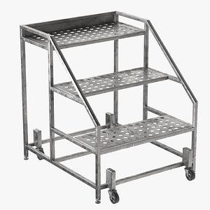 Ladder Wheeled Metal 3D