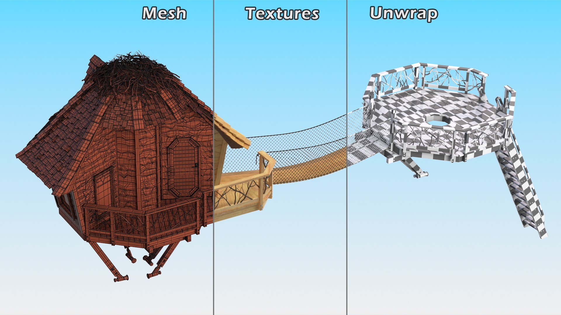 3D Wooden Tree House Large model - TurboSquid 2099307