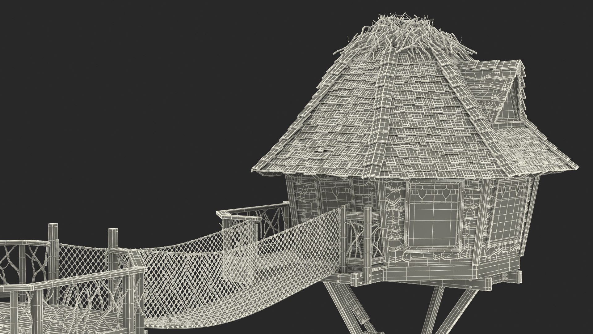 3D Wooden Tree House Large Model - TurboSquid 2099307