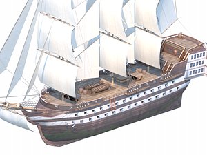 line warship 80 cannons 3D