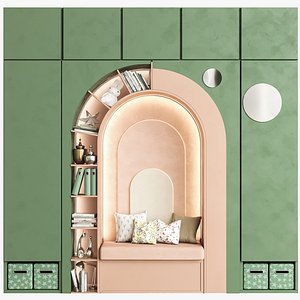 Children wardrobe with built-in crib