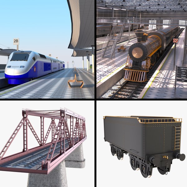 Modelo 3d Paquete De Ferrocarril - TurboSquid 1834055