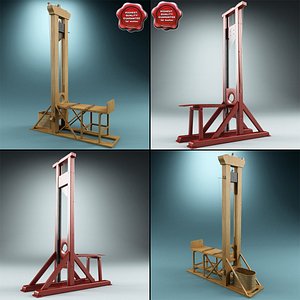 3d guillotines set modelled model
