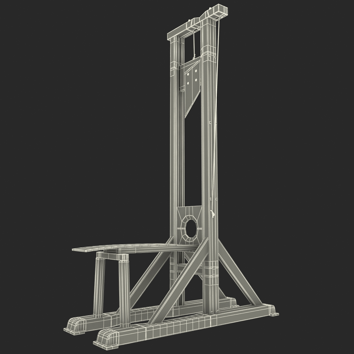 3d guillotines set modelled model