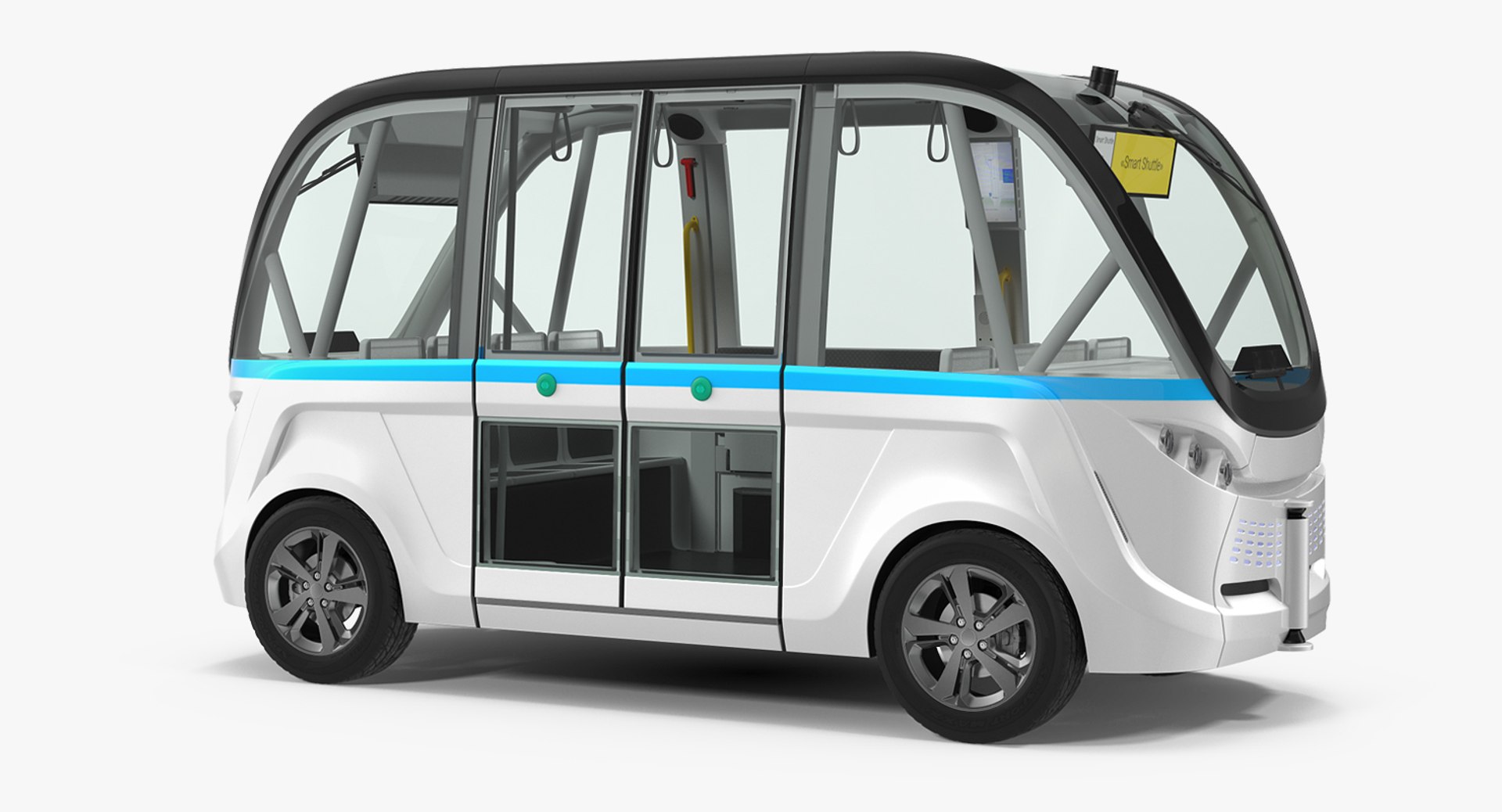Electric Driverless Bus Generic 3D model preview