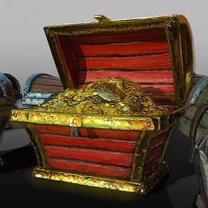 package treasure chests 3D model