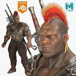 Realistic Rigged Medieval Warrior Soldier Character 3D Model 3D model