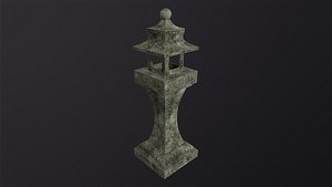 3D Japanese Stone Lantern model