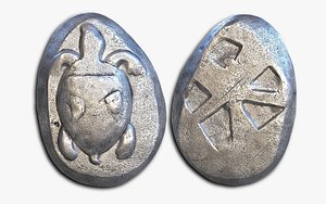 Aiginia ancient silver coin