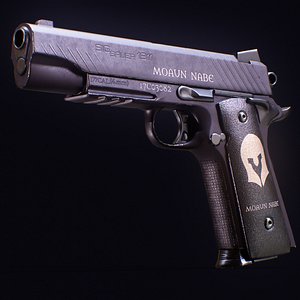 3D Sig Sauer 1911 Pistol Gun-Game Ready model