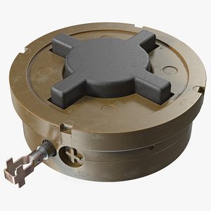 3D Military Blast Mine Green Brown model