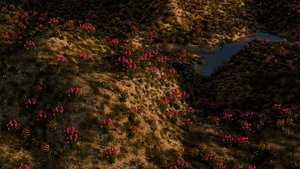 3D model Flower field by the river