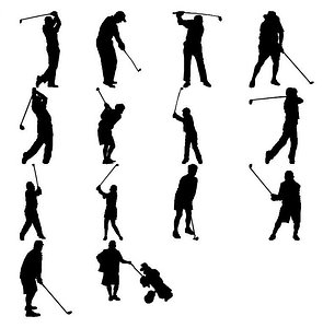 3d golf silhouettes model