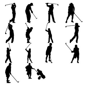 Golf figure silhouettes