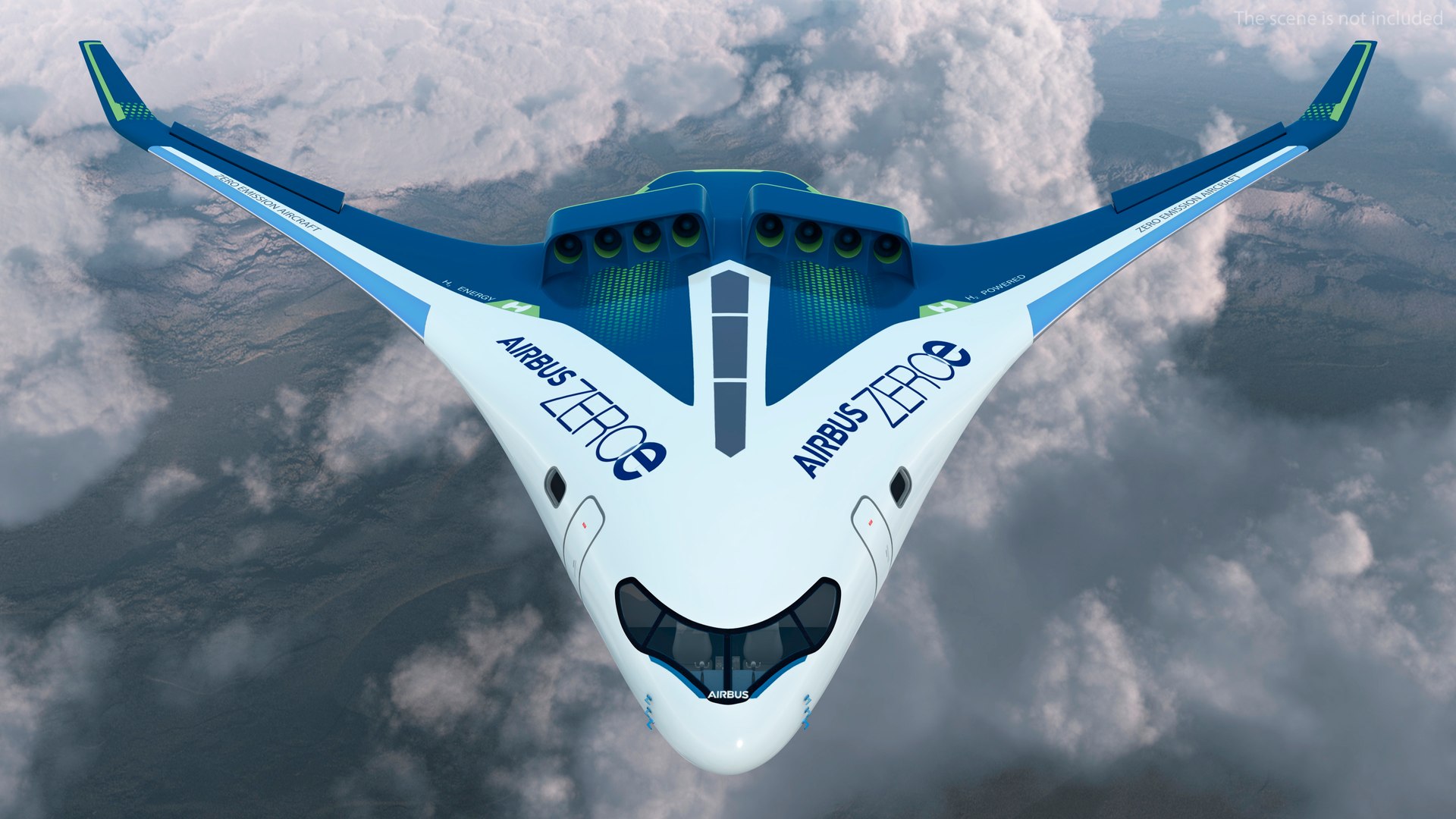 Airbus ZEROe Blended-Wing Body Rigged for Maya 3D model preview