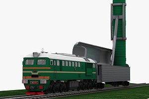 Russian Missile Train M62 Diesel Locomotive
