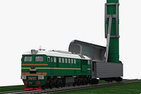 Russian Missile Train M62 Diesel Locomotive