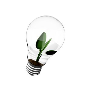 3D tree Growing in an Energy Efficient Light Bulb icon model