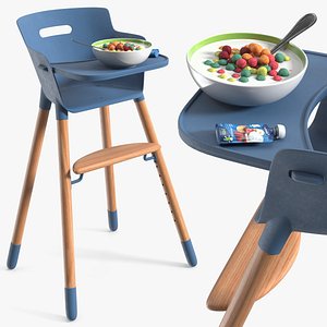 Baby High Chair with Cereal Bowl