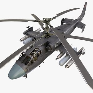 3D Kamov Ka-52 Alligator Dark Complex Animation