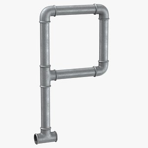 3D galvanized steel pipe letter model