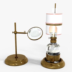 3D model Victorian Lamp And Light Focus Low-poly 3D model
