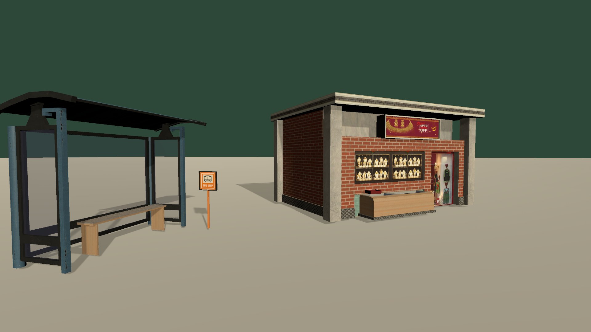 Free Bus Shelter And Shop 3D Model - TurboSquid 1981928