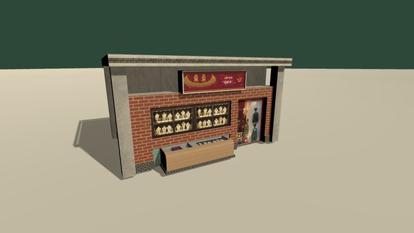 Bus shelter and Shop 3D model