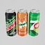 Three Branded Aluminium Soft Drink Beverage Cans