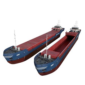 3D combi general cargo ship model