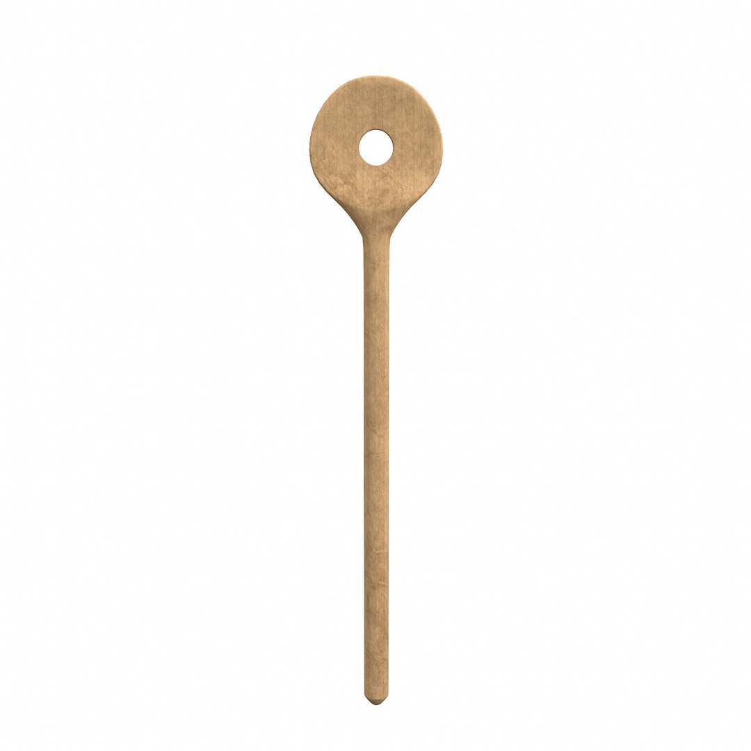 Wooden Spoon With Hole Model - TurboSquid 1928234