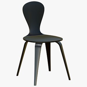 3D model Wooden Chair Modern Black