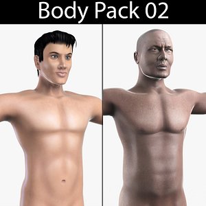 body pack 02 african male 3d model