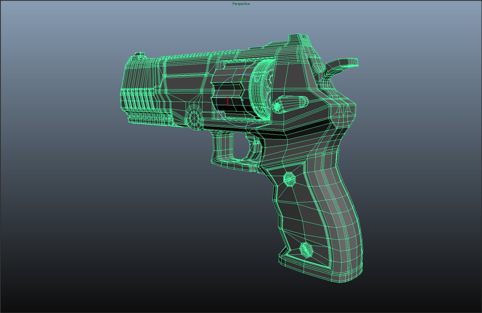 Free Obj Model Futuristic Revolver