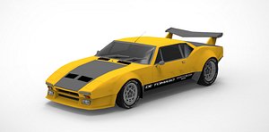 Low Poly De Tomaso Pantera GTS Sports car