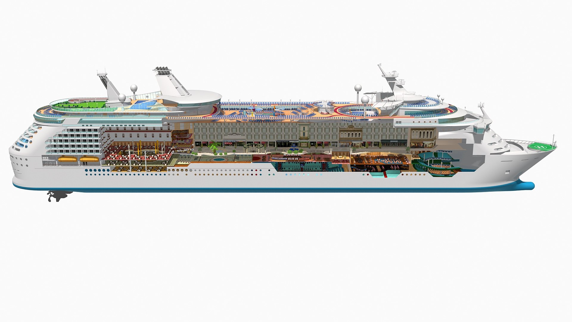 3D Mariner Of The Seas Cruise Cutaway - TurboSquid 1834448