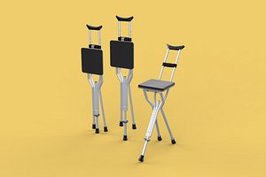 SHOULDER UNDERARM CRUTCH FOLDING CHAIR SEAT WALKING STICK CANE