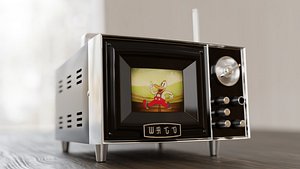 WAGO Vintage TV Lighter without the Lighter - Vintage - Retro TV 3D model 3D model