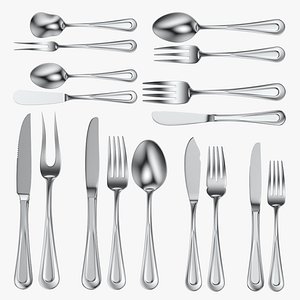 Classic Cutlery 17 Pieces COLLECTION 3D model