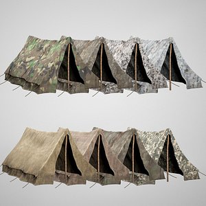Camping Tent Collection - 8 Military and Medieval Tents 3D model