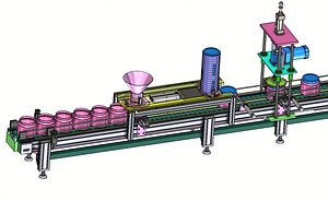 3D Automatic PET Jar Filling and Capping Machine 3D CAD Model model