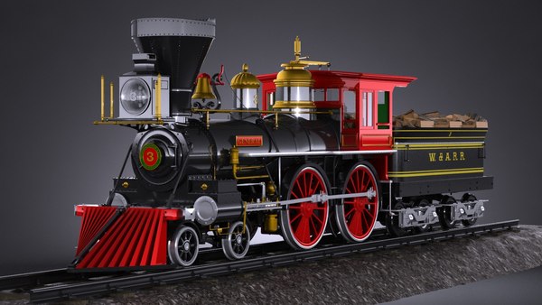 一般4-4-0蒸気機関車3Dモデル - TurboSquid 1028033