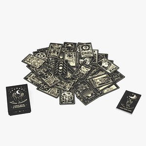 Black Tarot Cards Scattered