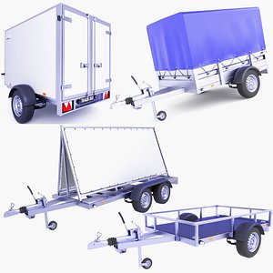 3D Billboard and Cargo Trailers v36