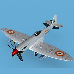 Supermarine Spitfire Mk XXII V15 India 3D model