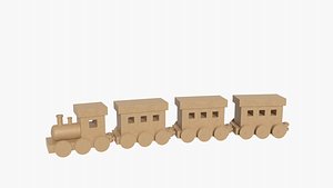 wooden toy train 3D model