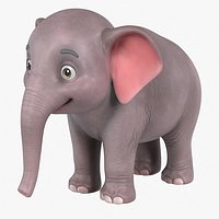 Cartoon Baby Elephant Brown