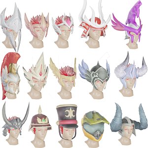 3D 15 STYLIZED HELMET MODELS PACK 1 - Low Poly model