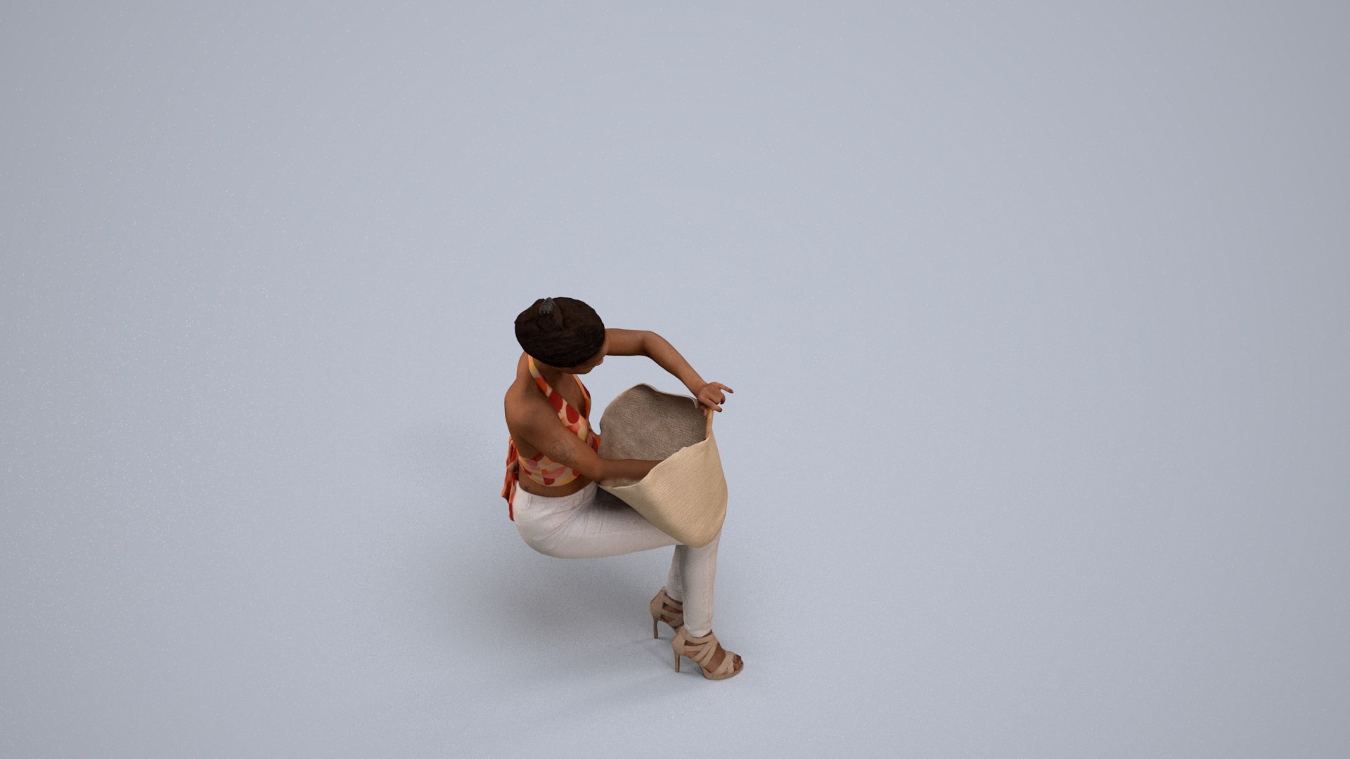 00307Carolina014 - Adult Black woman relaxing at home in casual summer clothing with bag 3D model https://p.turbosquid.com/ts-thumb/j4/JZcuq2/iU/00307_carolina014_state2_frame_0005/jpg/1773035015/1920x1080/fit_q87/8451ebac97c4fb56063e749a1f997f818af771bf/00307_carolina014_state2_frame_0005.jpg