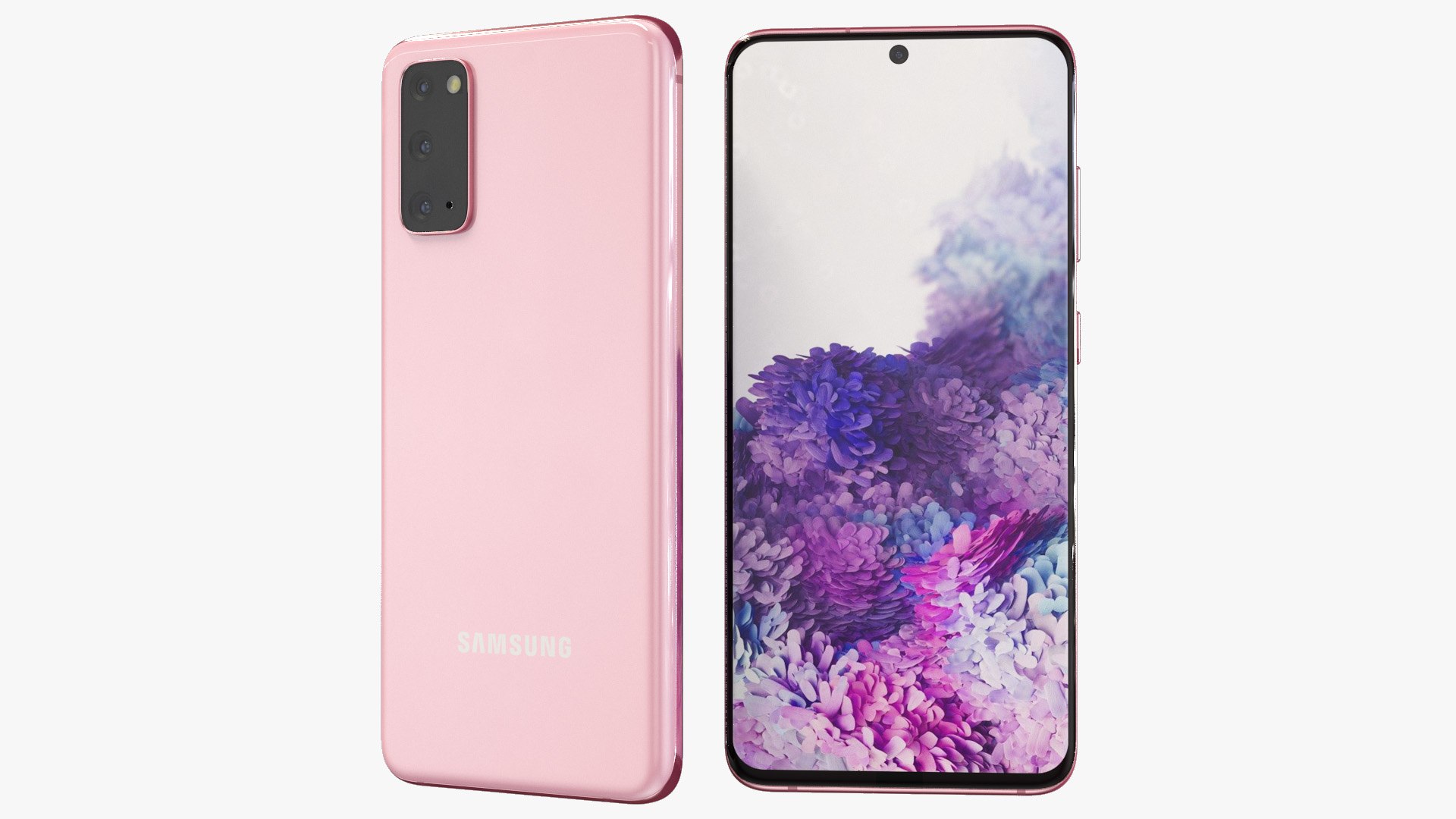 Samsung Galaxy S20 Red 3D model preview